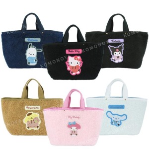 特價  Sanrio 三麗鷗 羊羔毛船型手提便當袋 (帽T款) Kitty 酷洛米 帕恰狗