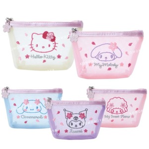 三麗鷗 紗網刺繡拉鍊化妝包 (第17個春天) Kitty 美樂蒂 酷洛米