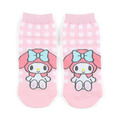 三麗鷗 成人棉質短襪 22-24cm (格紋坐姿款) Kitty 酷洛米 大耳狗_5