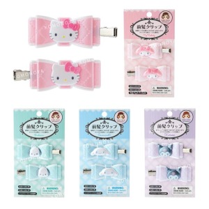 三麗鷗 造型髮夾2入組 (蝴蝶結大頭款)  Kitty 酷洛米 美樂蒂