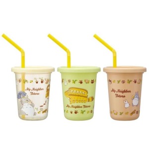 宮崎駿 龍貓 塑膠吸管杯3入組 (角色款)