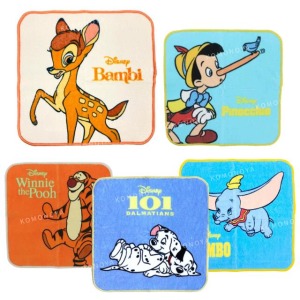 迪士尼 棉質手帕 20x20cm (角色款) 小飛象 小鹿班比 101忠狗