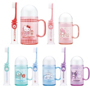 Sanrio 三麗鷗 牙刷杯組 (格紋角色款) Kitty 酷洛米 大耳狗