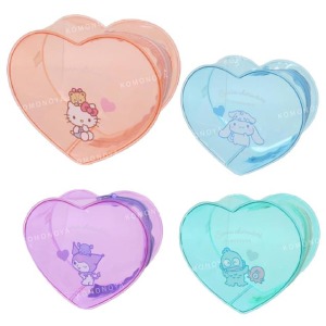 Sanrio 三麗鷗 PVC愛心造型拉鍊收納包 (角色款) Kitty 酷洛米 大耳狗