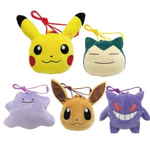 寶可夢 絨布玩偶口金斜背包 (大臉款) 皮卡丘 耿鬼 百變怪 伊布