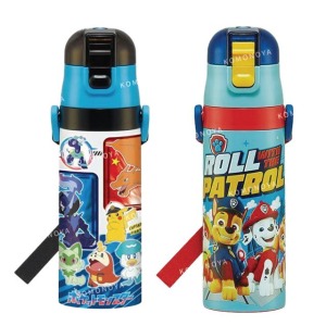 Skater 兒童不鏽鋼彈蓋水壺 附背帶 470ml (角色款) 寶可夢 汪汪隊立大功