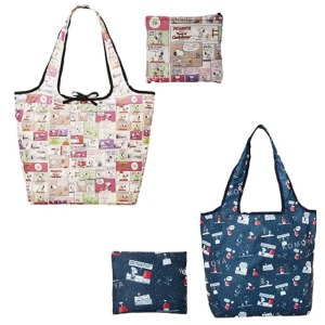 Snoopy 史努比 環保摺疊購物袋 (米藍色款)