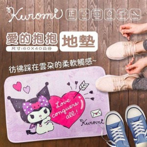 酷洛米 止滑絨毛腳踏墊 60x40cm (紫色愛心款)