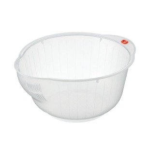 INOMATA 塑膠圓形洗菜籃 (透明款)