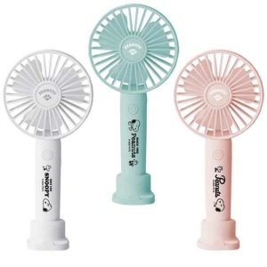 史努比 USB充電手持電風扇附底座 (靜音 3色隨機)