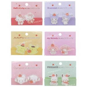 Sanrio 三麗鷗 壓克力文具夾兩入組 (蘋果款) Kitty 美樂蒂 酷洛米 布丁狗