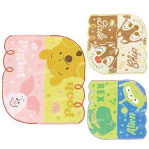 Disney 迪士尼 造型純棉小方巾 (探頭款) 維尼 奇奇蒂蒂 玩具總動員