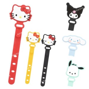 Sanrio 三麗鷗 矽膠造型集線束帶3入組 (大頭款) Kitty 酷洛米 帕恰狗