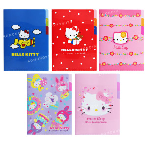 Sanrio 三麗鷗 Hello Kitty A5 三層分類資料夾 (Kitty50週年經典)