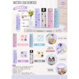 Sanrio 三麗鷗 彈蓋式超輕量不鏽鋼保溫壺 500ml (生活款) Kitty 酷洛米 大耳狗