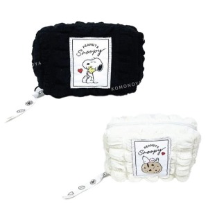 史努比 爆米花布質方形化妝包 (標籤款)