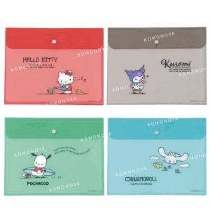 Sanrio 三麗鷗 扣式A5透明文件夾 (生活款) Kitty 酷洛米 大耳狗 帕恰狗