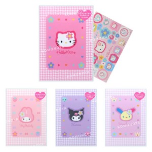 Sanrio 三麗鷗 酷洛米 A5 L型資料夾附貼紙 (復古千鳥格) Kitty 花小兔