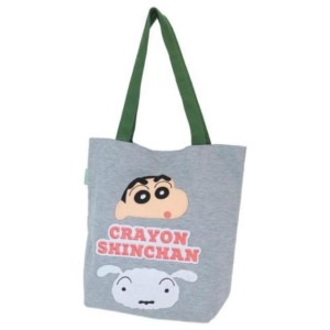 蠟筆小新 棉質肩背袋 (灰大臉款)
