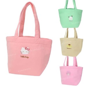 Sanrio 三麗鷗 尼龍手提午餐袋 (刺繡大臉款) Kitty 布丁狗 帕恰狗