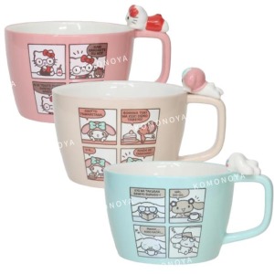 Sanrio 三麗鷗 陶瓷杯緣子馬克杯 300ml (四格漫畫款) Kitty 大耳狗 美樂蒂