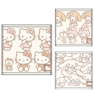 Sanrio 三麗鷗 25x25cm 天然色小方巾 (滿版款) Kitty 美樂蒂 大耳狗