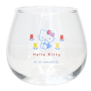 三麗鷗 Hello Kitty 圓形透明玻璃水杯 (鬱金香)