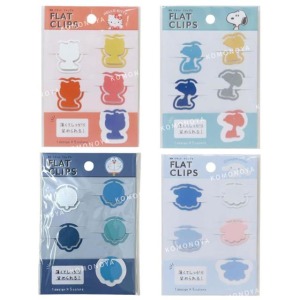 鐵製書籤夾 5入組 (5色) 史努比 Kitty 大耳狗 哆啦A夢