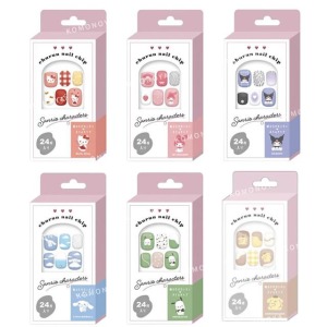Sanrio 三麗鷗 指甲貼片24入組 Kitty 美樂蒂 酷洛米 布丁狗 大耳狗 帕恰狗