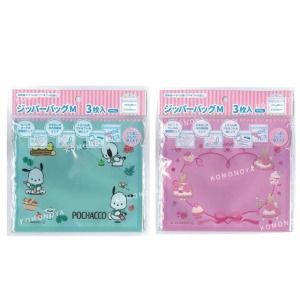 Sanrio 三麗鷗 夾鏈袋3入組 M號 13.5x15cm (生活款) 帕恰狗 兔媽媽