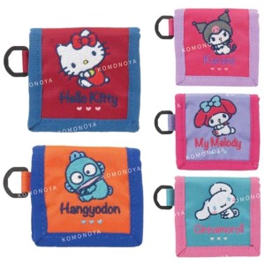 Sanrio 三麗鷗 方形撞色刺繡零錢包 (側身坐姿款) Kitty 美樂蒂 酷洛米 大耳狗 人魚漢頓