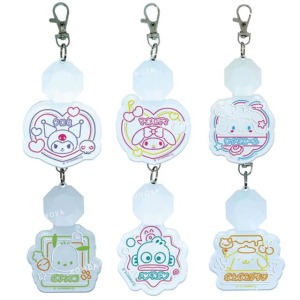 Sanrio 三麗鷗 透明壓克力鑰匙圈 (大臉霓虹燈) 美樂蒂 酷洛米 布丁狗