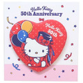 Sanrio 三麗鷗 Hello Kitty 50週年紀念 新型徽章別針 (經典紅藍配色)_2