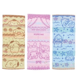Sanrio 三麗鷗 棉質長毛巾 34x80cm (雙面款) 美樂蒂 酷洛米 布丁狗 人魚漢頓