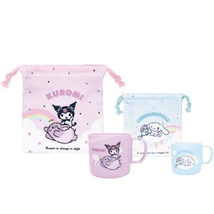 Sanrio 三麗鷗 兒童單耳塑膠杯附束口袋 (雲朵&彩虹款)