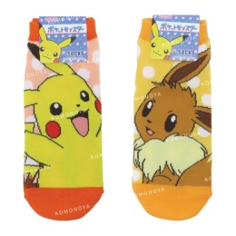 Pokemon 寶可夢 成人棉質踝襪 23-25cm (圓點款) 皮卡丘 伊布