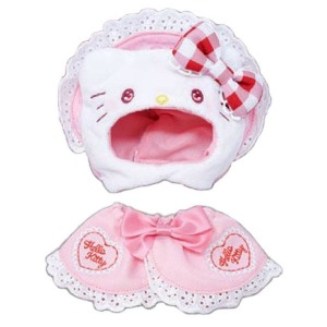 Hello Kitty 換裝娃娃玩偶衣服 M 50週年紀念 玩偶裝 (粉格紋款)