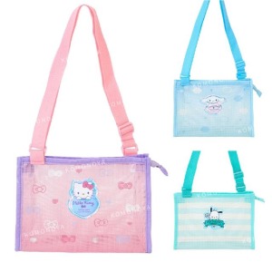 Sanrio 三麗鷗 兒童透明網狀方形斜背包 (炎夏企劃)  Kitty 大耳狗 帕恰狗