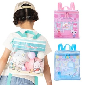 Sanrio 三麗鷗 兒童透明方形雙肩後背包 (炎夏企劃)  Kitty 大耳狗 帕恰狗