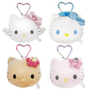 Sanrio 三麗鷗 Hello Kitty 愛心扣環玩偶隨身鏡 (澀谷辣妹)