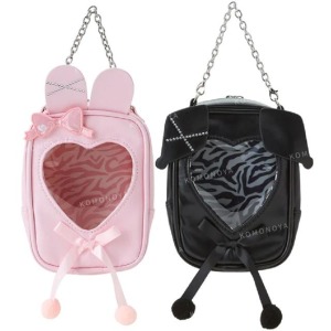 【限購】Sanrio 三麗鷗 美樂蒂 酷洛米 皮質窗口玩偶收納包 娃包 (Twins☆雙生偶像)