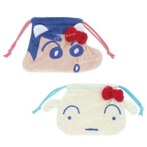 Sanrio 三麗鷗 x 蠟筆小新 大頭造型束口收納包 (聯名款)