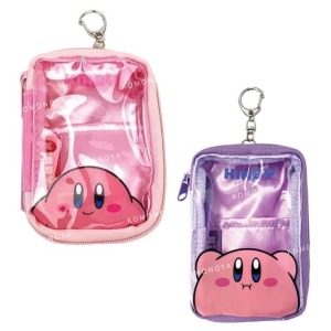 星之卡比 尼龍窗口拉鍊收納包附扣環 (大臉款)