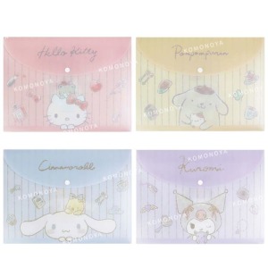 Sanrio 三麗鷗 橫式文件袋 (直條紋款) Kitty 庫洛米 布丁狗 大耳狗