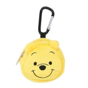 迪士尼 小熊維尼 絨毛造型零錢包附扣環 (大臉款)
