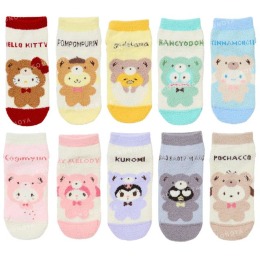 Sanrio 三麗鷗 成人絨毛短襪 23-25cm (熊裝款) Kitty 大耳狗 酷洛米
