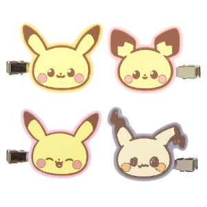 寶可夢 矽膠造型髮夾2入組 (大臉款) 皮卡丘 皮丘 謎擬Q