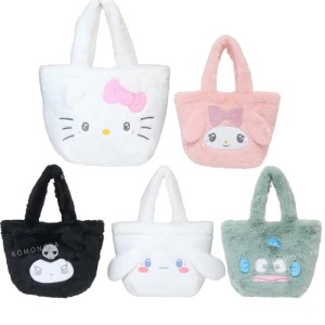 Sanrio 三麗鷗 絨毛手提袋 (大臉款) Kitty 酷洛米 大耳狗 人魚漢頓