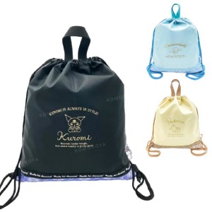 Sanrio 三麗鷗 尼龍兩用束口後背袋 (格紋款) 酷洛米 大耳狗 帕恰狗