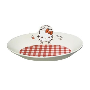 Sanrio 三麗鷗 HelloKitty 造型橢圓陶瓷盤 (小廚師)